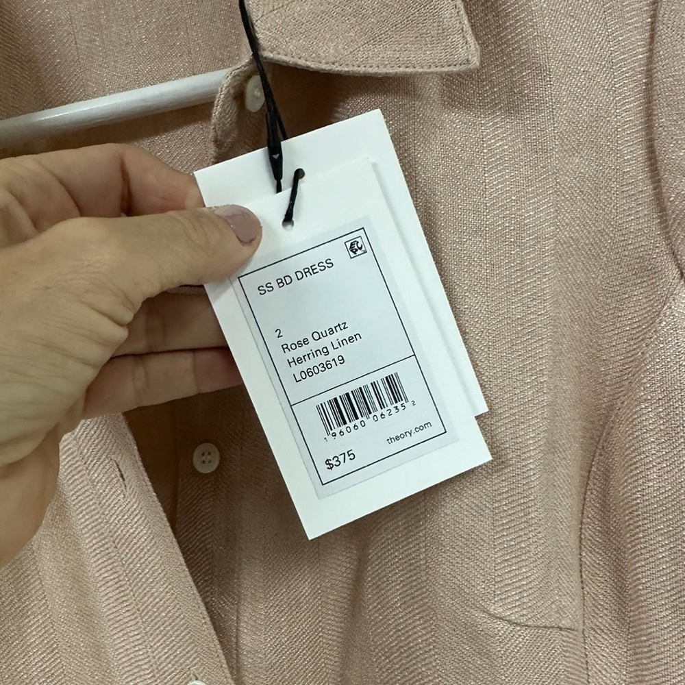 Theory Linen Blend Shirt Dress. - Picture 4 of 4